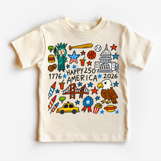 Happy 250 America Kids Tee