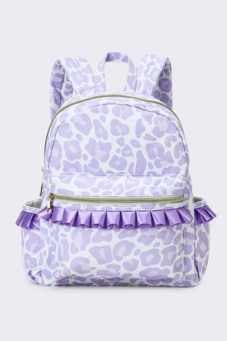 Cheetah Print Ruffle Backpack