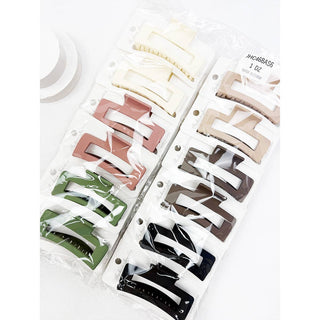 Love and Repeat - Matte Cut Out Rectangle Hair Claw: MIX COLOR / ONE(12)