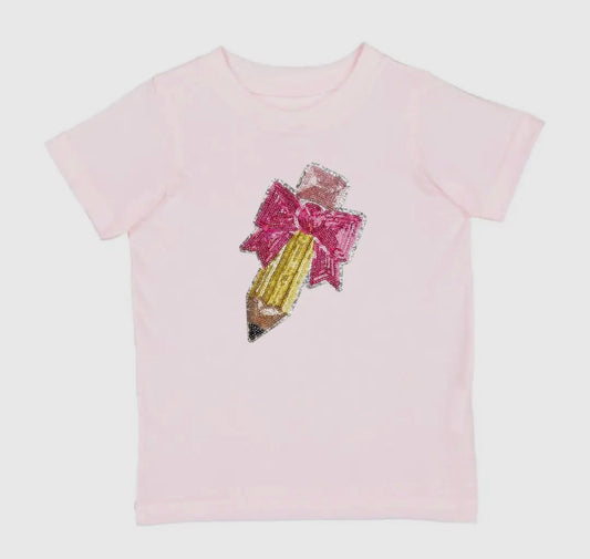 Pencil Bow Sequin Shirt