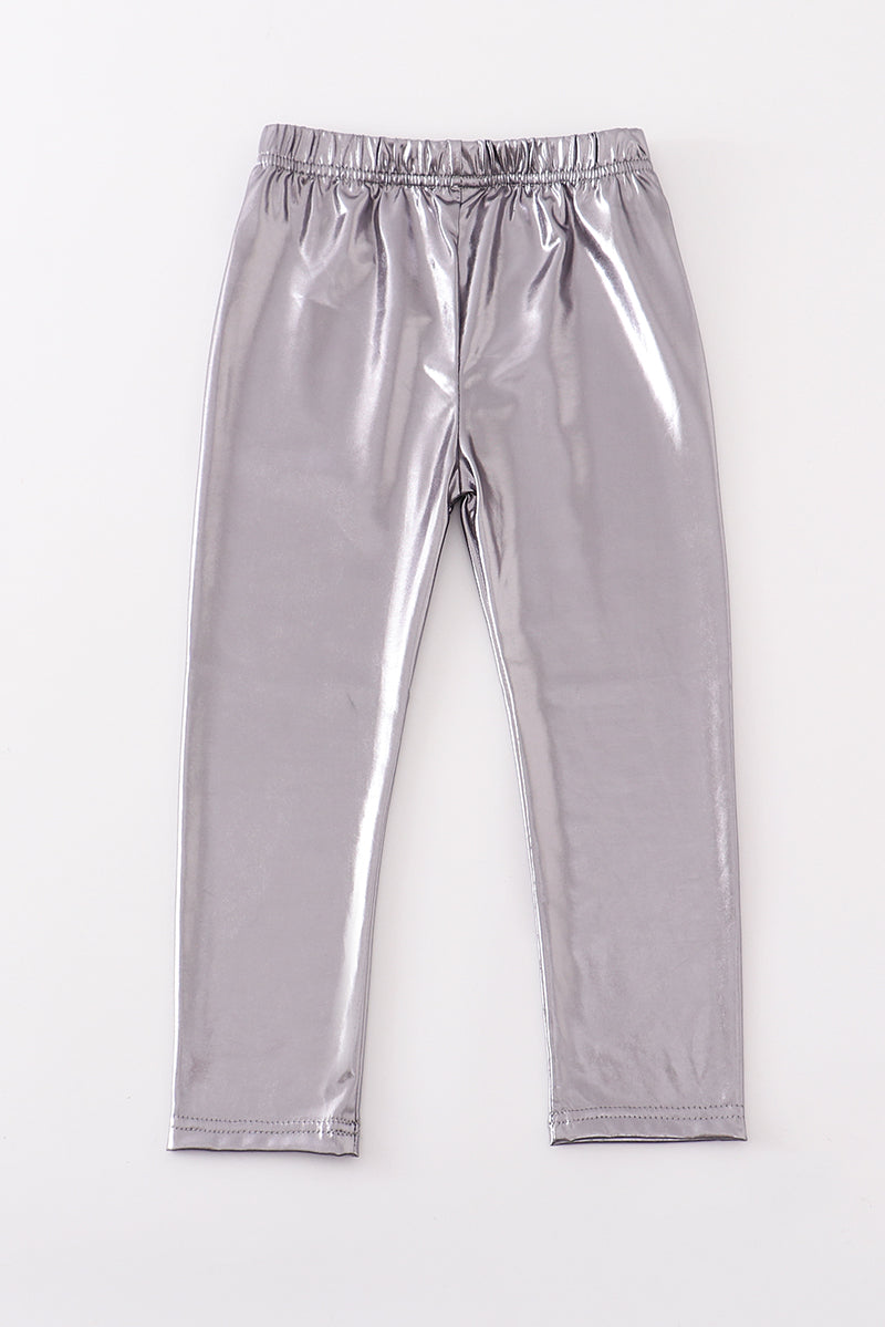 Silver Metallic Leggings