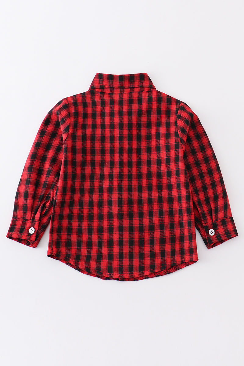 Red Plaid Button Down Shirt