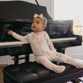 Copper Pearl Zip-Up Footie Pajama — Katerina (0-3 Months)