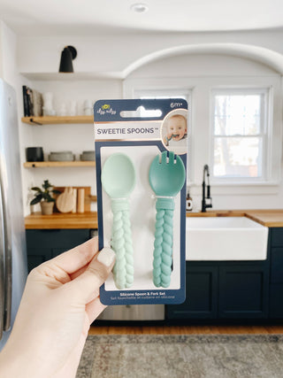 Itzy Ritzy Sweetie Spoons Silicone Fork and Spoon Set