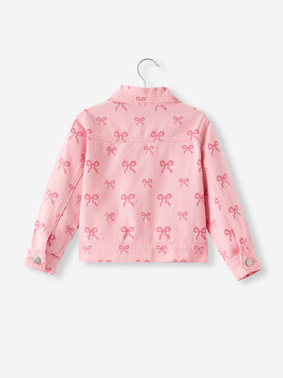 Pink Fall Girls Denim Jacket