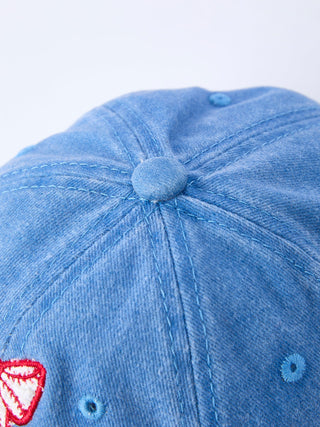 Blue Baseball Bow Applique Kids Hat
