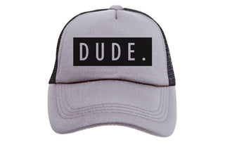 DUDE Trucker Hat in Grey & Black