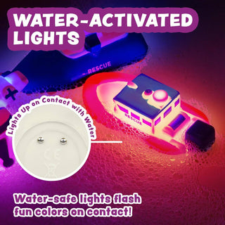 Ocean Rescue Vehicles Light Up Bath Toys