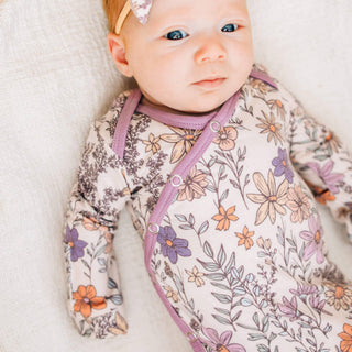 Copper Pearl Newborn Knotted Gown — Flora