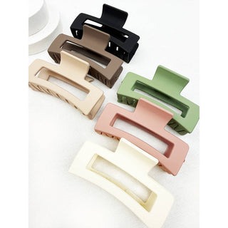 Love and Repeat - Matte Cut Out Rectangle Hair Claw: MIX COLOR / ONE(12)