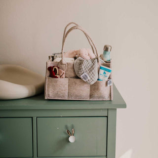 Parker Baby Co. Felt Diaper Caddy — Oatmeal