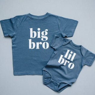 Lil Bro Short Sleeve Bodysuit — Indigo