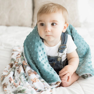 Minky Baby Blanket Let's Go Camping