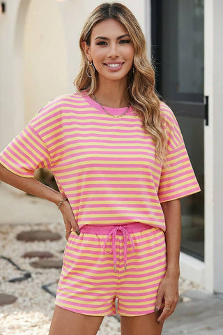 Rose Stripe Short Set