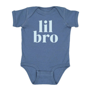 Lil Bro Short Sleeve Bodysuit — Indigo