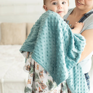 Minky Baby Blanket Let's Go Camping