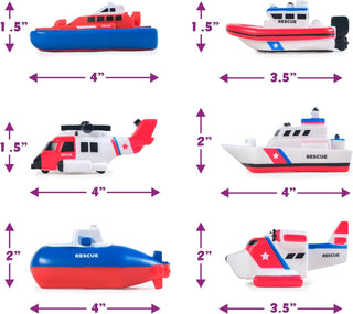 Ocean Rescue Vehicles Light Up Bath Toys