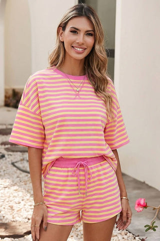 Rose Stripe Short Set
