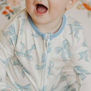 Copper Pearl Zip-Up Footie Pajama in Daphne