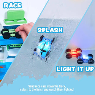 Tub Works Splash Wheels Bathtime Raceway Car Ramp Bath Toy