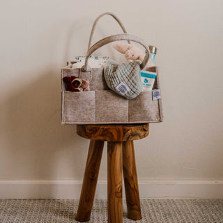 Parker Baby Co. Felt Diaper Caddy — Oatmeal
