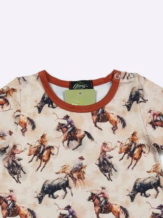 Clover Cottage - Roping Bulls Boy Romper: 0/6mo