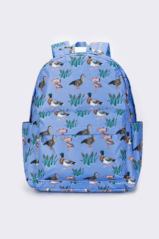 sassy kids palace - Boys Blue Duck Printed Canvas Backpack