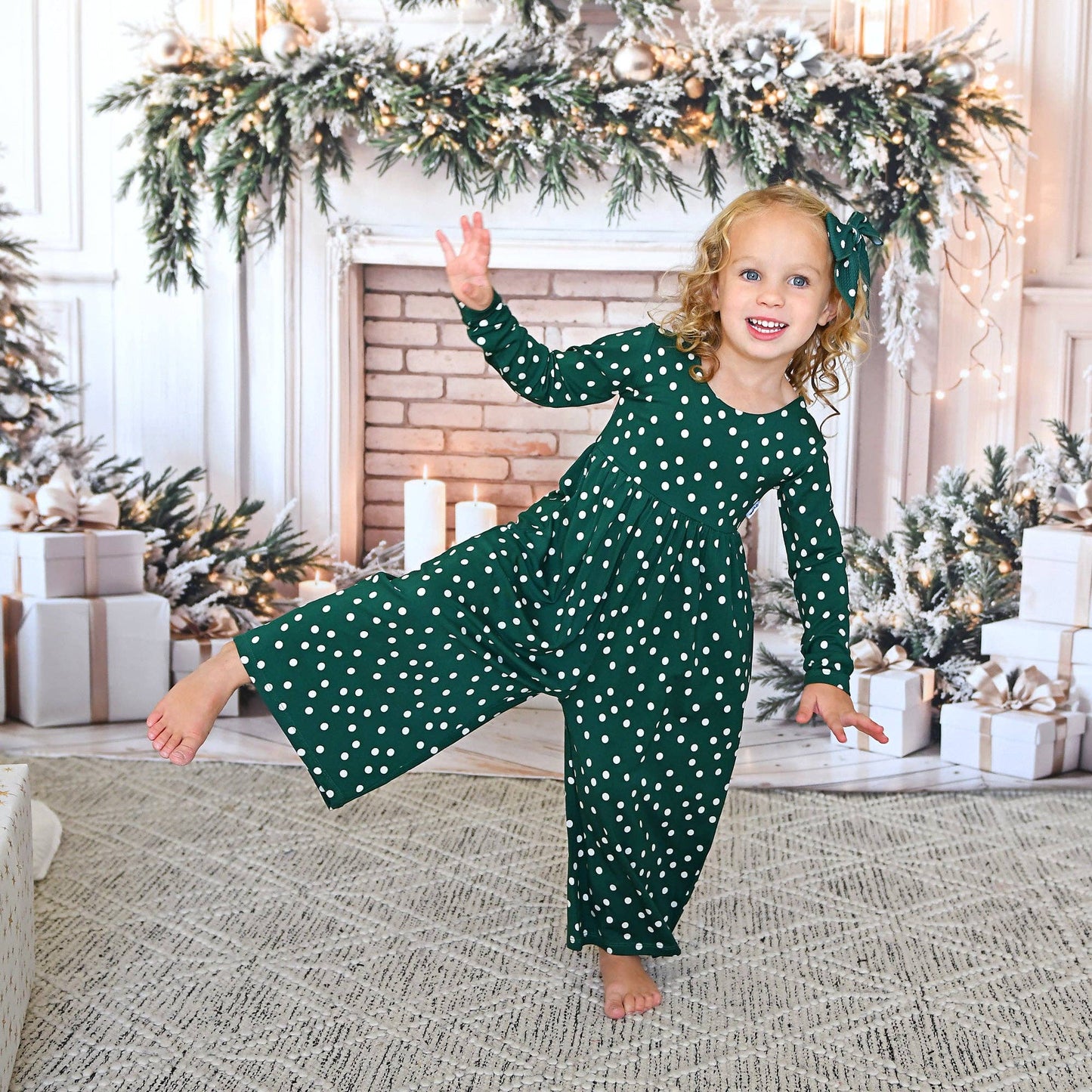 Dottie WIDE LEG ROMPER Christmas Bamboo Toddler Kid Clothing