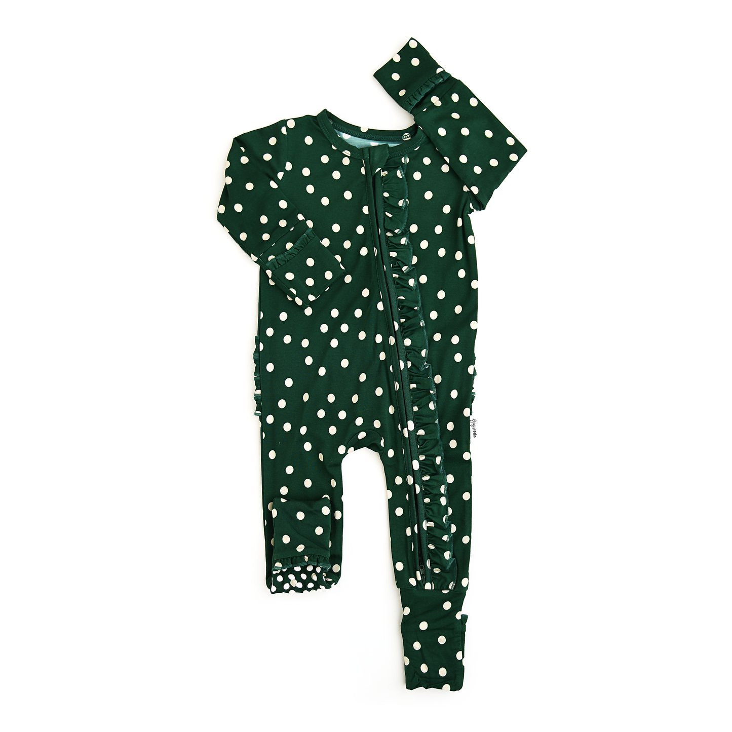 Dottie ruffle zip bamboo romper
