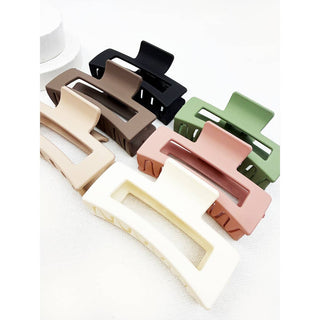 Love and Repeat - Matte Cut Out Rectangle Hair Claw: MIX COLOR / ONE(12)