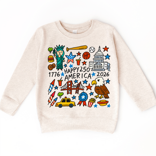 Happy 250 America Kids Tee