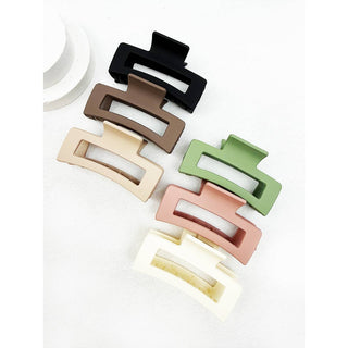 Love and Repeat - Matte Cut Out Rectangle Hair Claw: MIX COLOR / ONE(12)