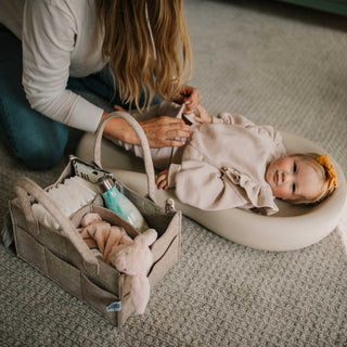 Parker Baby Co. Felt Diaper Caddy — Oatmeal