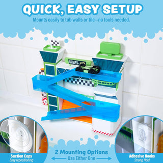 Tub Works Splash Wheels Bathtime Raceway Car Ramp Bath Toy
