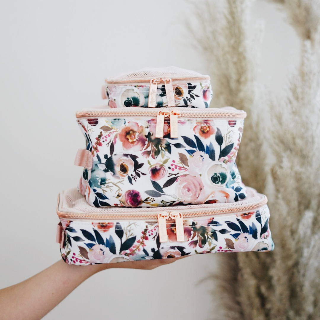 Itzy Ritzy - Blush Floral Pack Like a Boss™ Packing Cubes