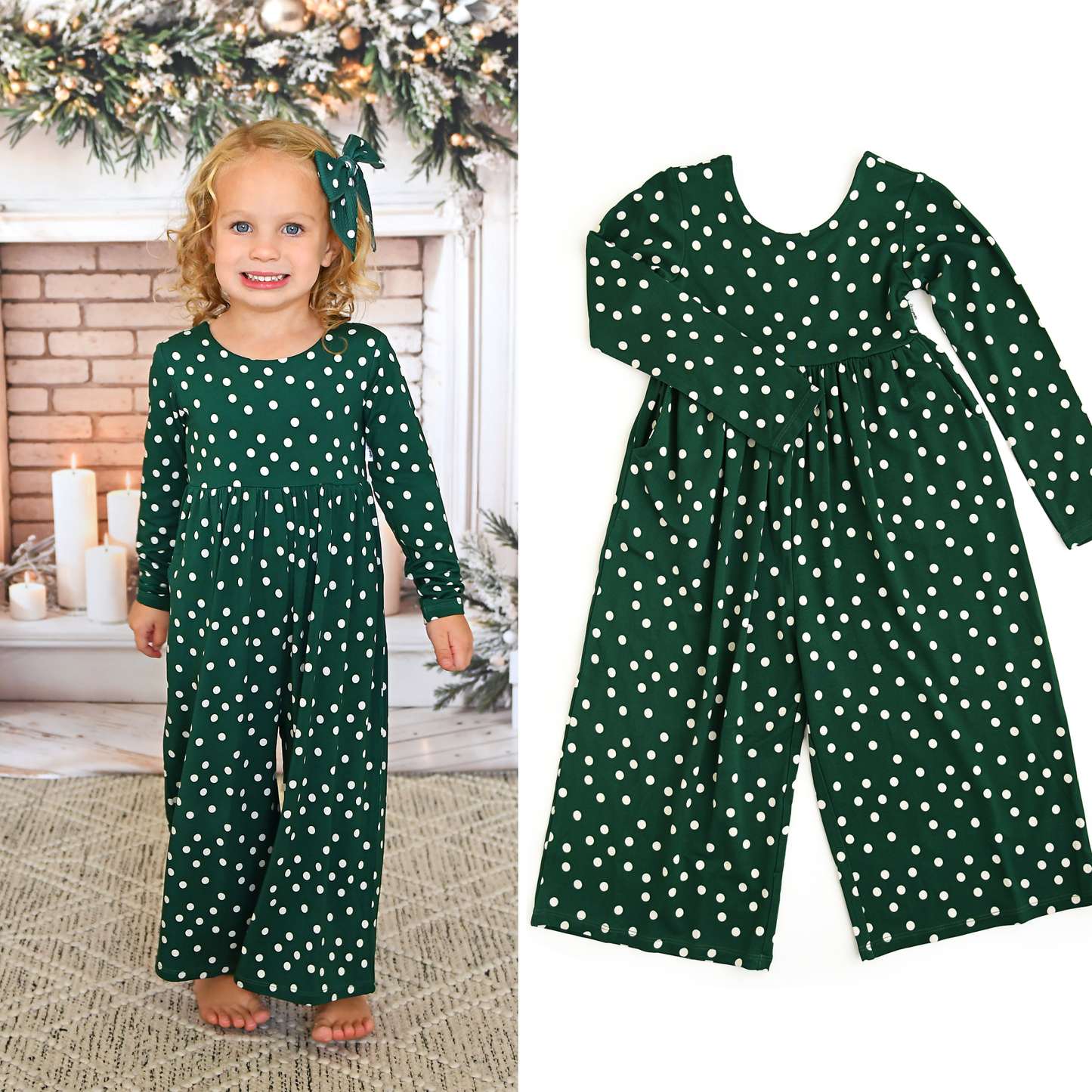 Dottie WIDE LEG ROMPER Christmas Bamboo Toddler Kid Clothing