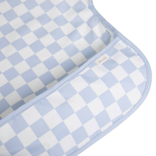 Long Sleeve Smock Bib — Blue Checkers