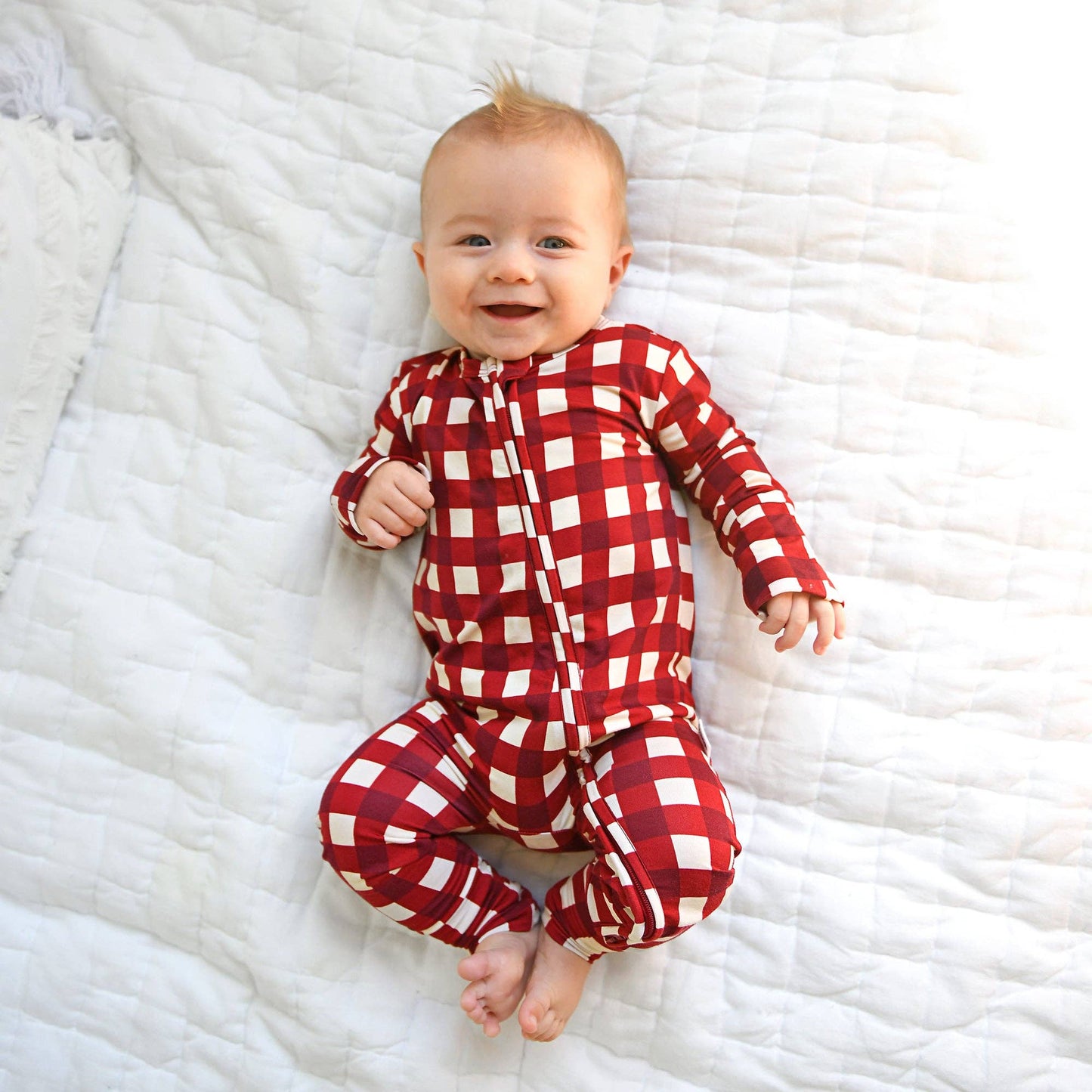 Emery Plaid Zip Bamboo Romper