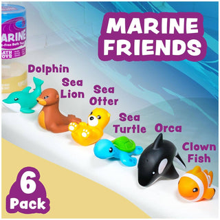 Tub Works Marine Mold-Free Bath Toys — 6-Pack