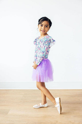 Head in the Clouds L/S Flutter Sleeve Leotard