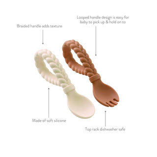 Itzy Ritzy Sweetie Spoons Silicone Fork and Spoon Set