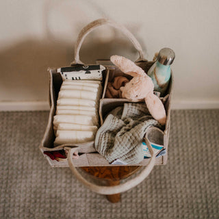 Parker Baby Co. Felt Diaper Caddy — Oatmeal