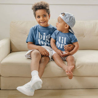 Lil Bro Short Sleeve Bodysuit — Indigo