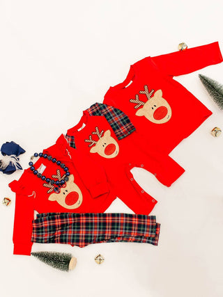 Classic Rudolf & Plaid Leggings Set