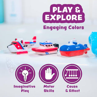 Ocean Rescue Vehicles Light Up Bath Toys