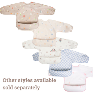 Long Sleeve Smock Bib — Blue Checkers
