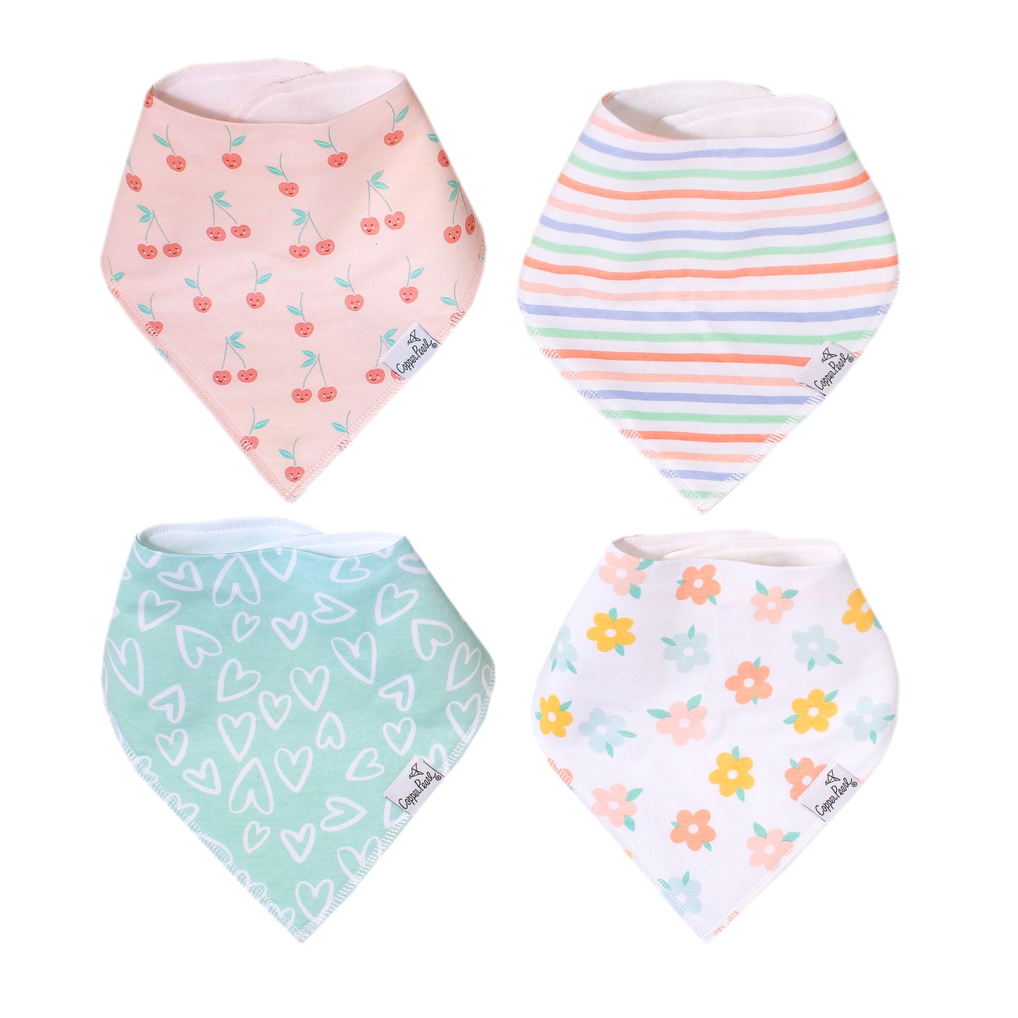 Copper Pearl Cheery Bandana Bib Set (4-Pack)