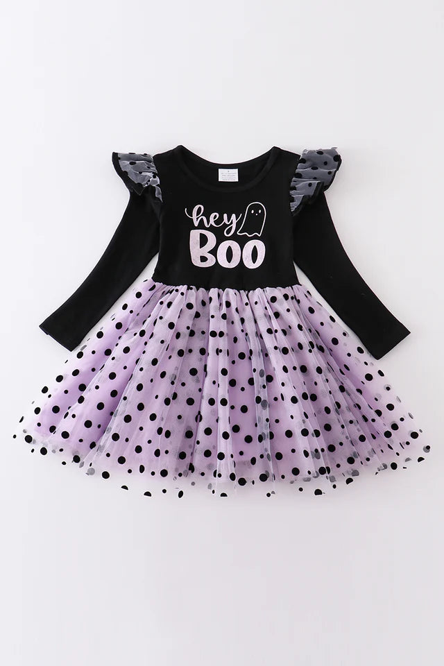 LL Black "BOO" Ruffle Set