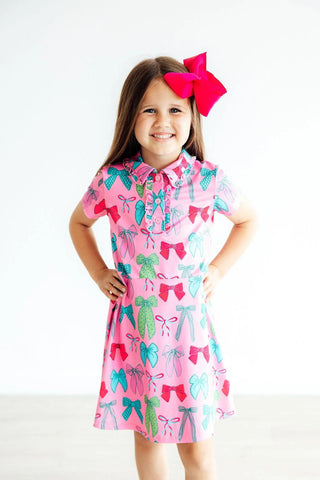 Pink Twirls and Ties Dress