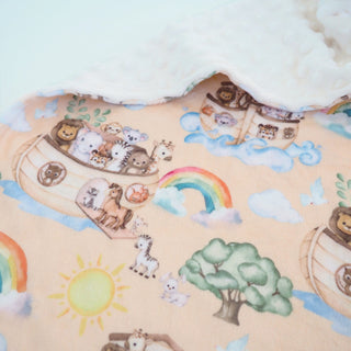 Minky Baby Blanket Noah's Ark